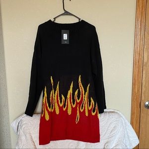 Flaming Hot Sweater Dress